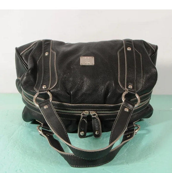 MCM BLACK LEATHER TOTE/HAND BAG-AUTHENTIC - Picture 4 of 11